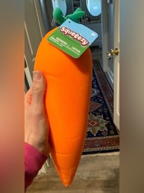 Orange Plush Carrot Squeaky Toy